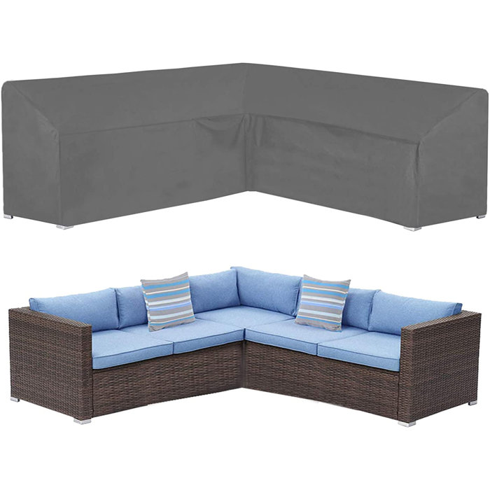 Arlmont & Co. Patio Outdoor V Shaped Sectional Sofa Cover,Heavy Duty Waterproof AntiUV Coating